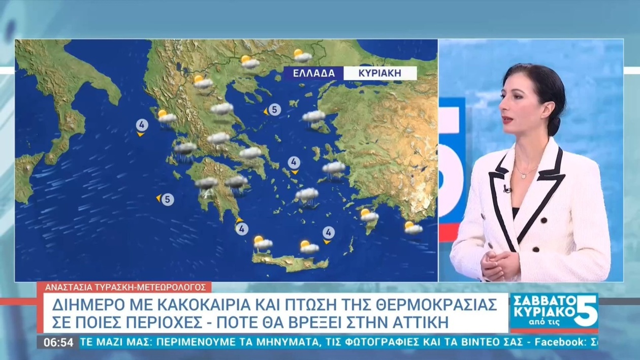 Ένα κύμα κακοκαιρίας σαρώνει τη χώρα με βροχές και καταιγίδες