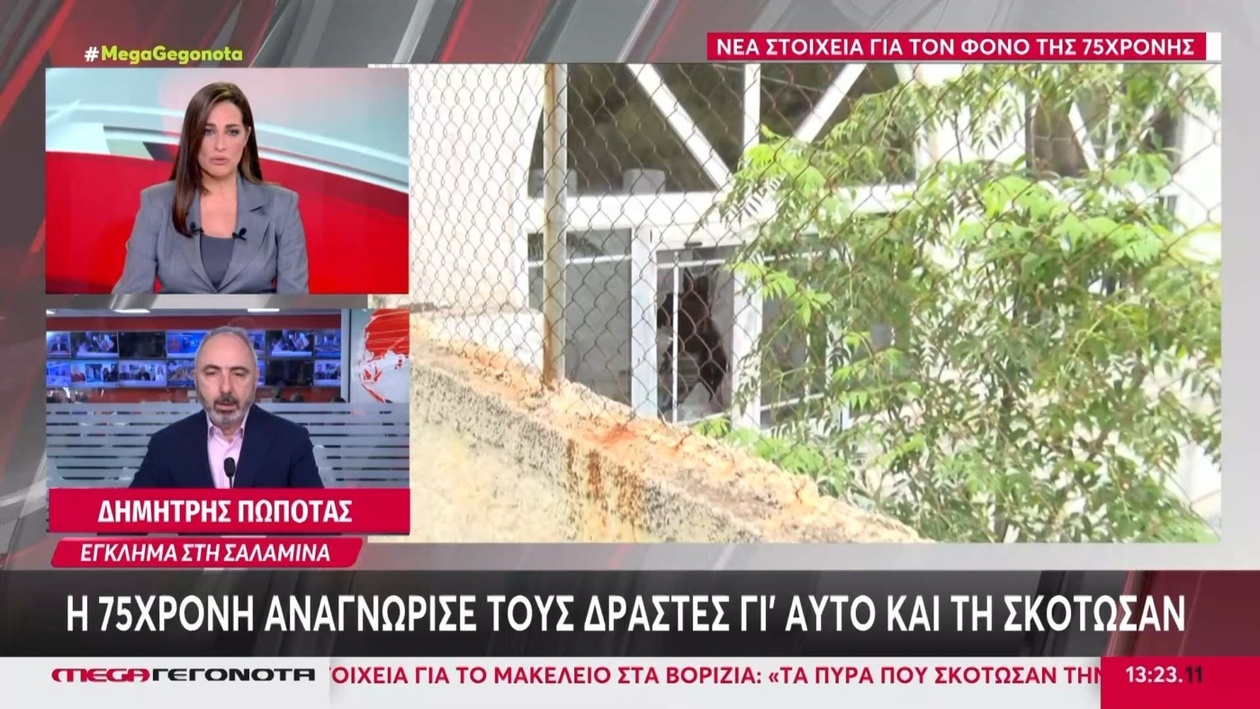 Μία 75χρονη γυναίκα στη Σαλαμίνα σκοτώθηκε επειδή αναγνώρισε τους δράστες