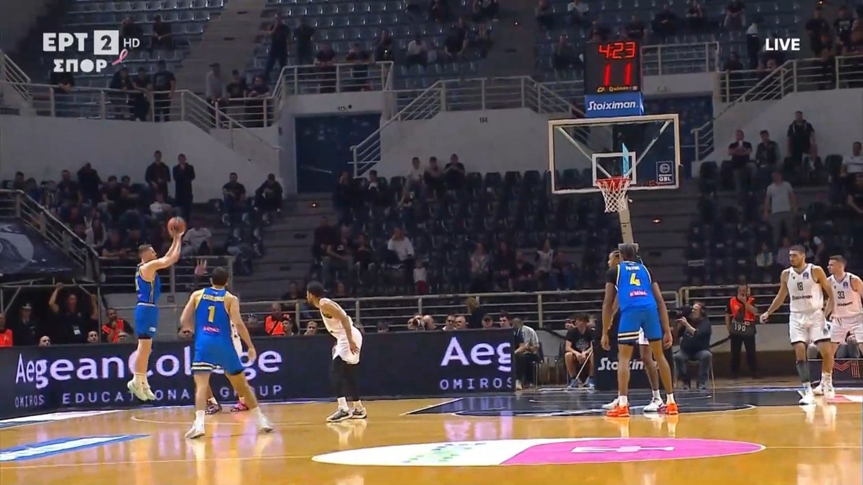 Ο αγώνας ΠΑΟΚ Περιστέρι με διαδοχικά επιτυχημένα μακρινά σουτ των φιλοξενούμενων