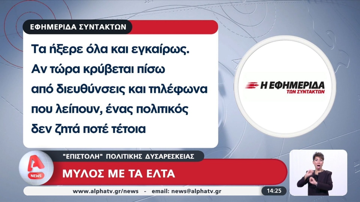 Ο Κ. Χατζηδάκης απαντά στην επιστολή με την οποία το Δ.Σ. των ΕΛΤΑ ανακοίνωσε το κλείσιμο