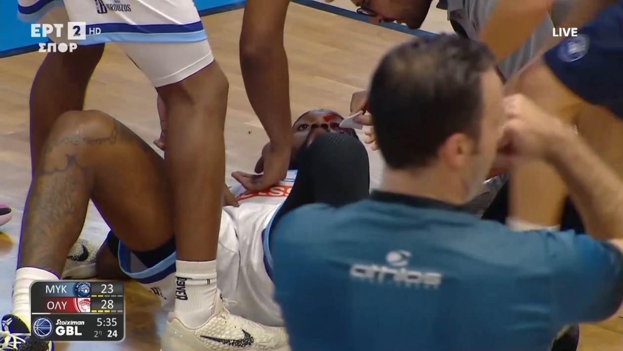 Ο τραυματισμός του Ρέι στον αγώνα Μύκονος Ολυμπιακός