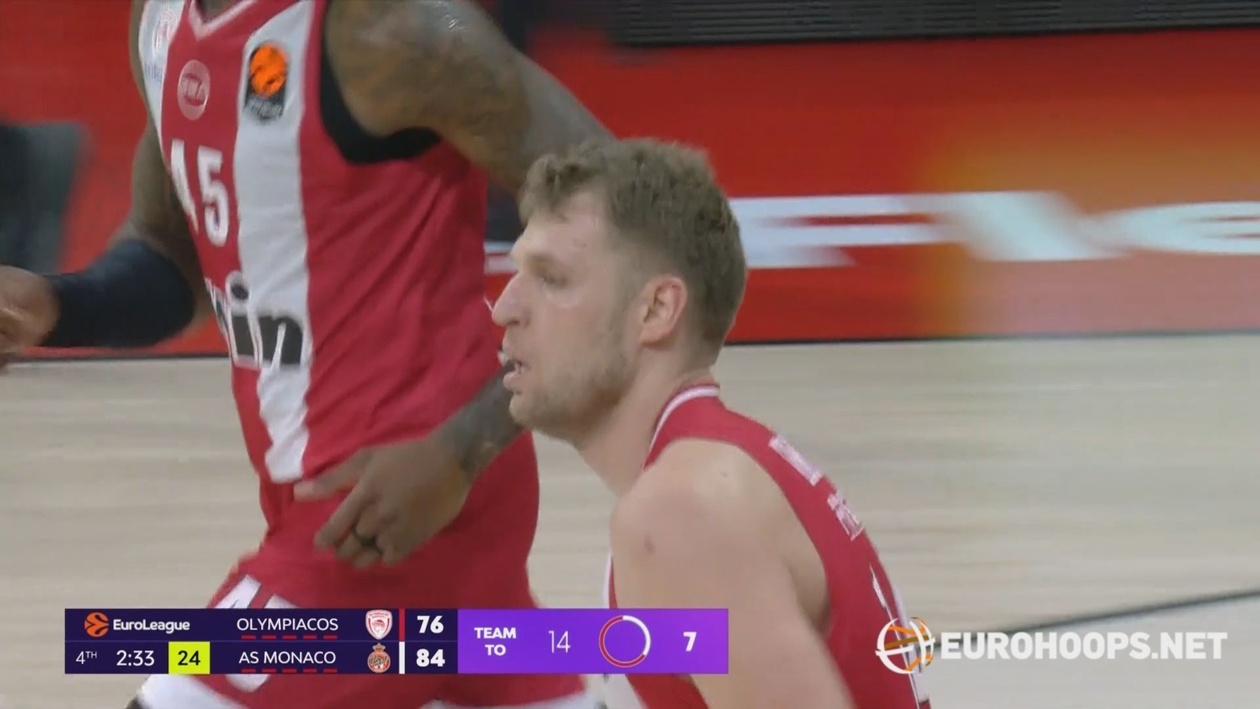 Ο Σάσα Βεζένκοφ στους 17 πόντους στην ήττα του Ολυμπιακού