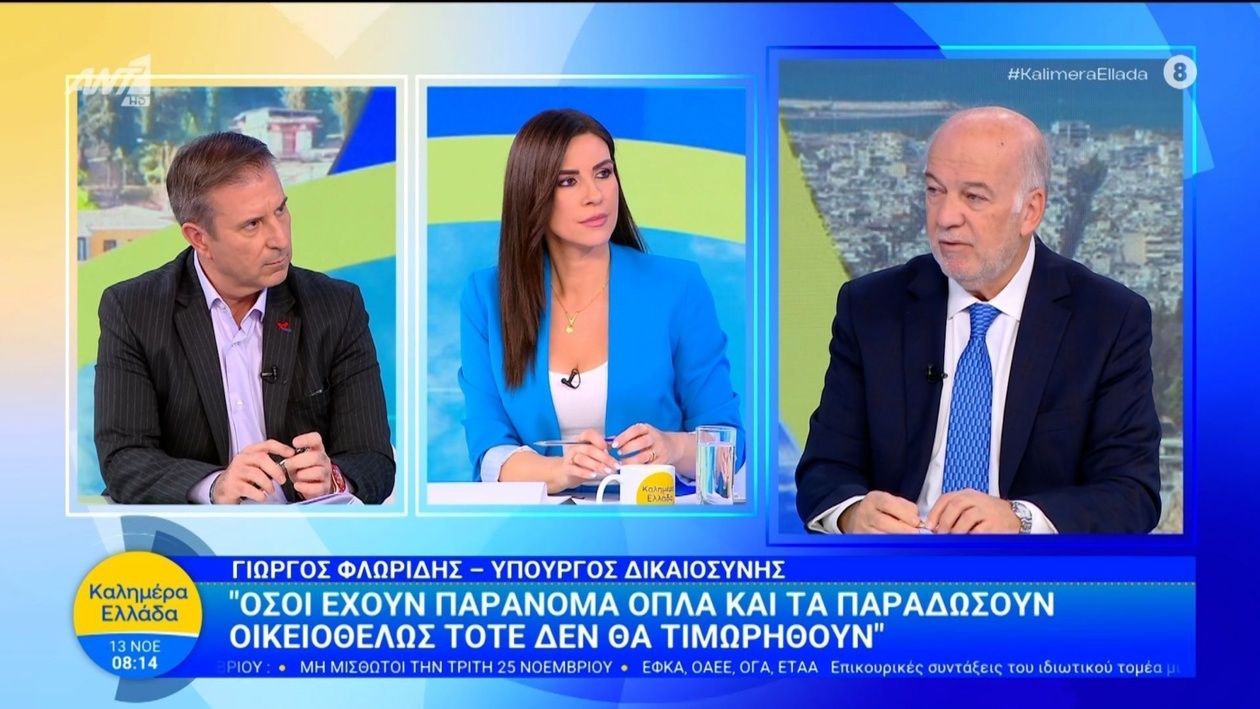 Δήλωση του υπουργού Δικαιοσύνης σχετικά με την παράδοση παράνομων όπλων