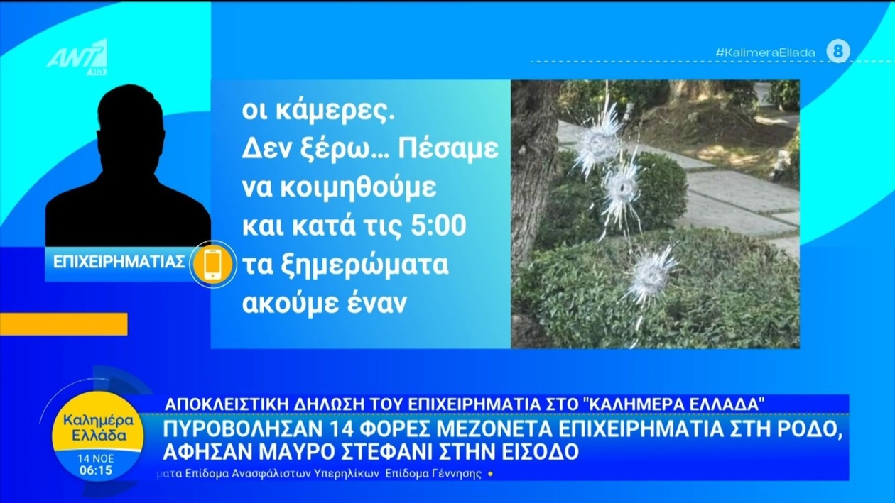 Στη Ρόδο, μια μεζονέτα επιχειρηματία δέχτηκε 14 πυροβολισμούς