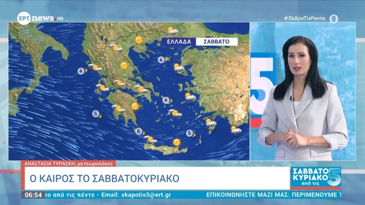 Πρόγνωση καιρού για την 25η Οκτωβρίου 2025 στο Σαββατοκύριακο από τις 5