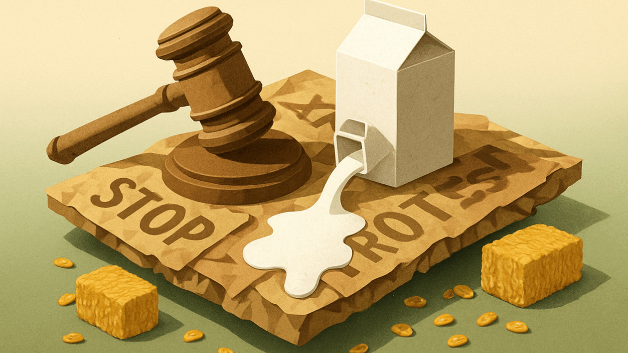 Κτηνοτρόφοι στη Λάρισα: Πέταξαν γάλα και άχυρα στο δικαστήριο για τους συλληφθέντες αγρότες