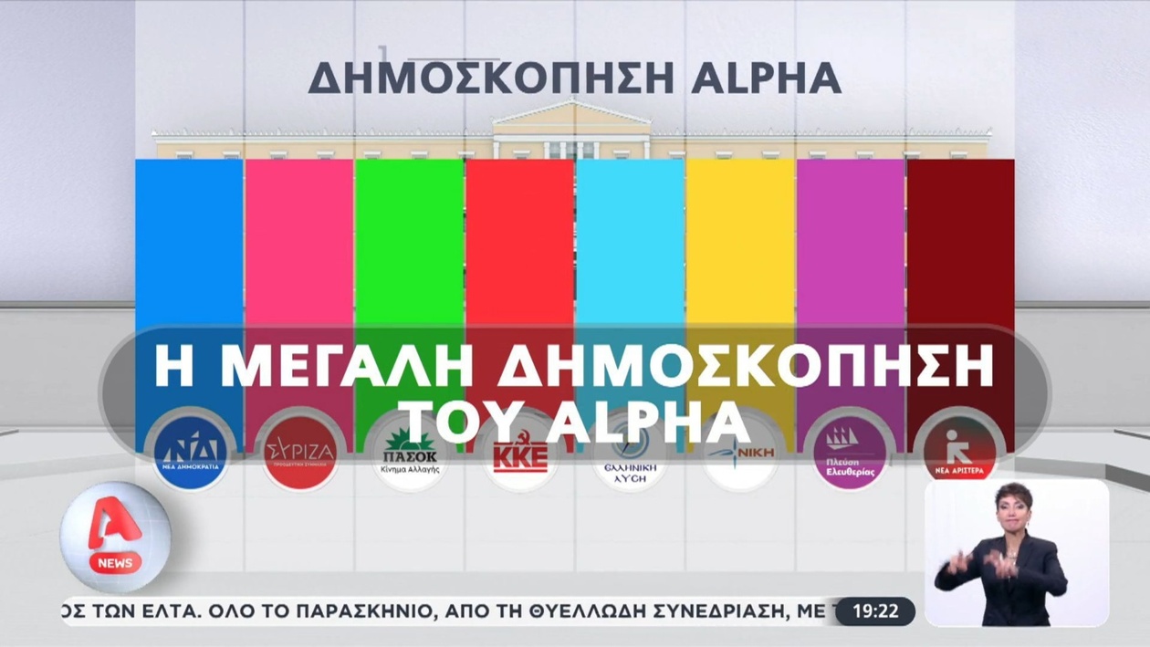 Η μεγάλη δημοσκόπηση της Alpha στο κεντρικό δελτίο