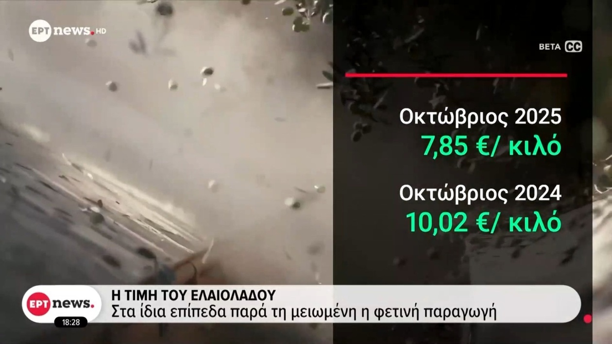 Η τιμή του ελαιολάδου παραμένει σταθερή παρά τη μείωση της παραγωγής