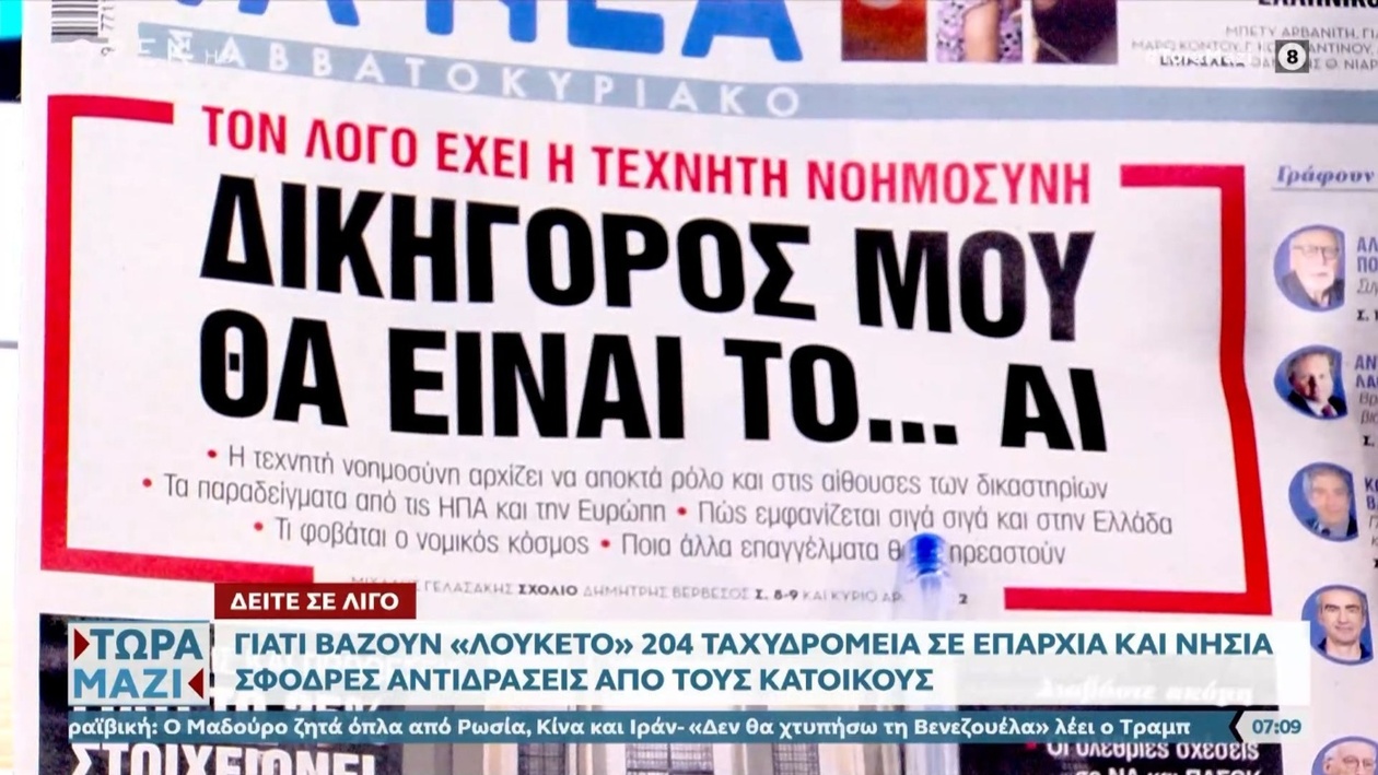 Πρωτοσέλιδα εφημερίδων 1ης Νοεμβρίου 2025