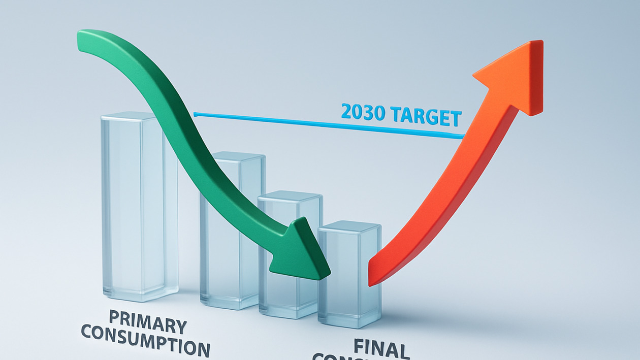 Σε χαμηλό τριών δεκαετιών η πρωτογενής κατανάλωση ενέργειας στην ΕΕ το 2024