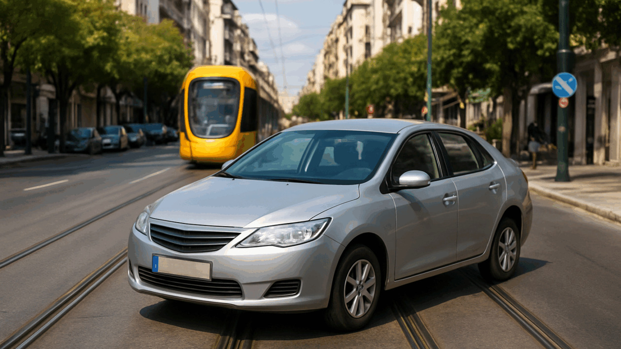 Ένας 28χρονος συνελήφθη επειδή στάθμευσε πάνω στις ράγες του τραμ