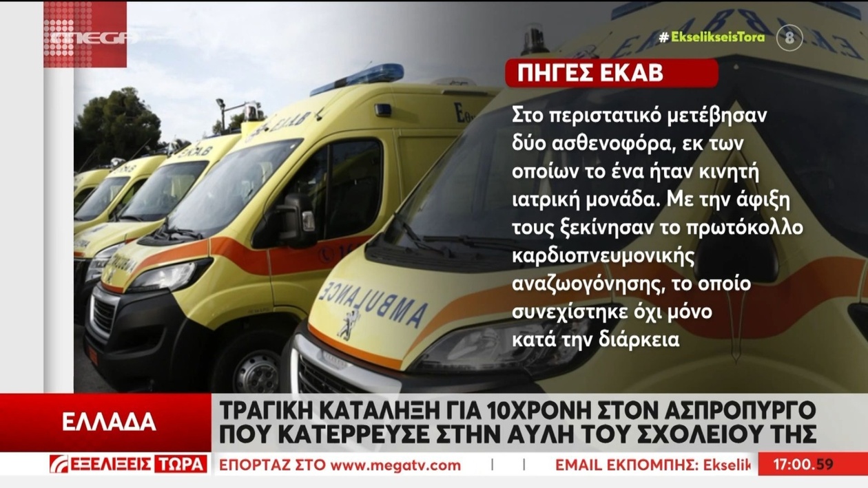 Ασπρόπυργος: 10χρονη μαθήτρια κατέρρευσε στο σχολείο και υπέκυψε