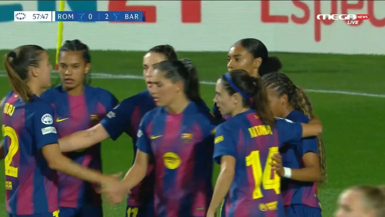 Η Μπαρτσελόνα επικράτησε της Ρόμα 2-0 με άψογη εκτέλεση της Νάζαρεθ