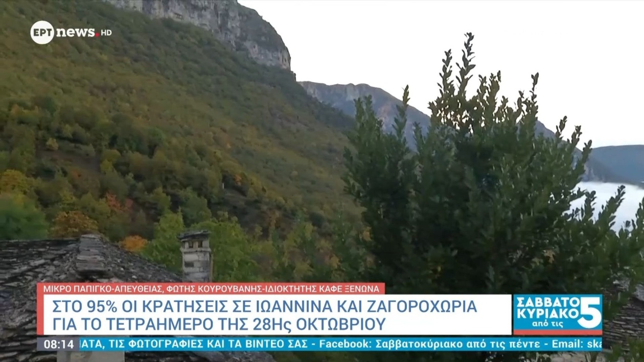 Το τετραήμερο της 28ης Οκτωβρίου φέρνει πληρότητα 95% σε Ιωάννινα και Ζαγοροχώρια