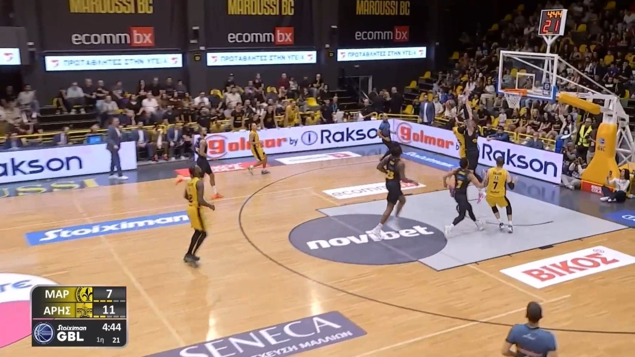 Ο Γ. Καλαϊτζάκης έκανε τη φάση που ξεχώρισε στο Μαρούσι με αντίπαλο τον Άρη