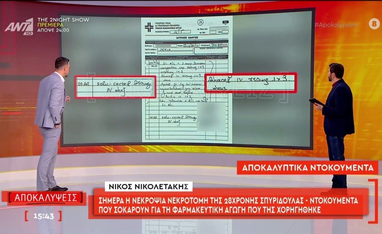 Η υπόθεση της 28χρονης Σπυριδούλας και τα ντοκουμέντα για τη φαρμακευτική αγωγή