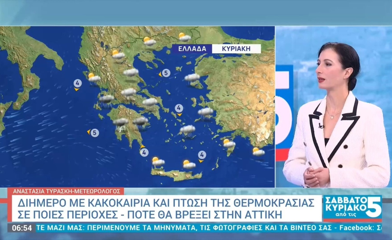 Ένα κύμα κακοκαιρίας σαρώνει τη χώρα με βροχές και καταιγίδες