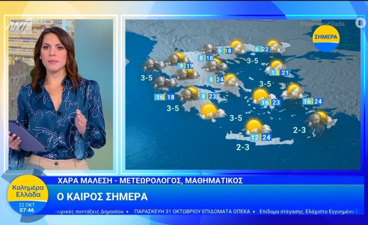 Ο Καιρός της 22ας Οκτωβρίου: Η Πρόβλεψη από τη Χαρά Μάλεση στο Καλημέρα Ελλάδα