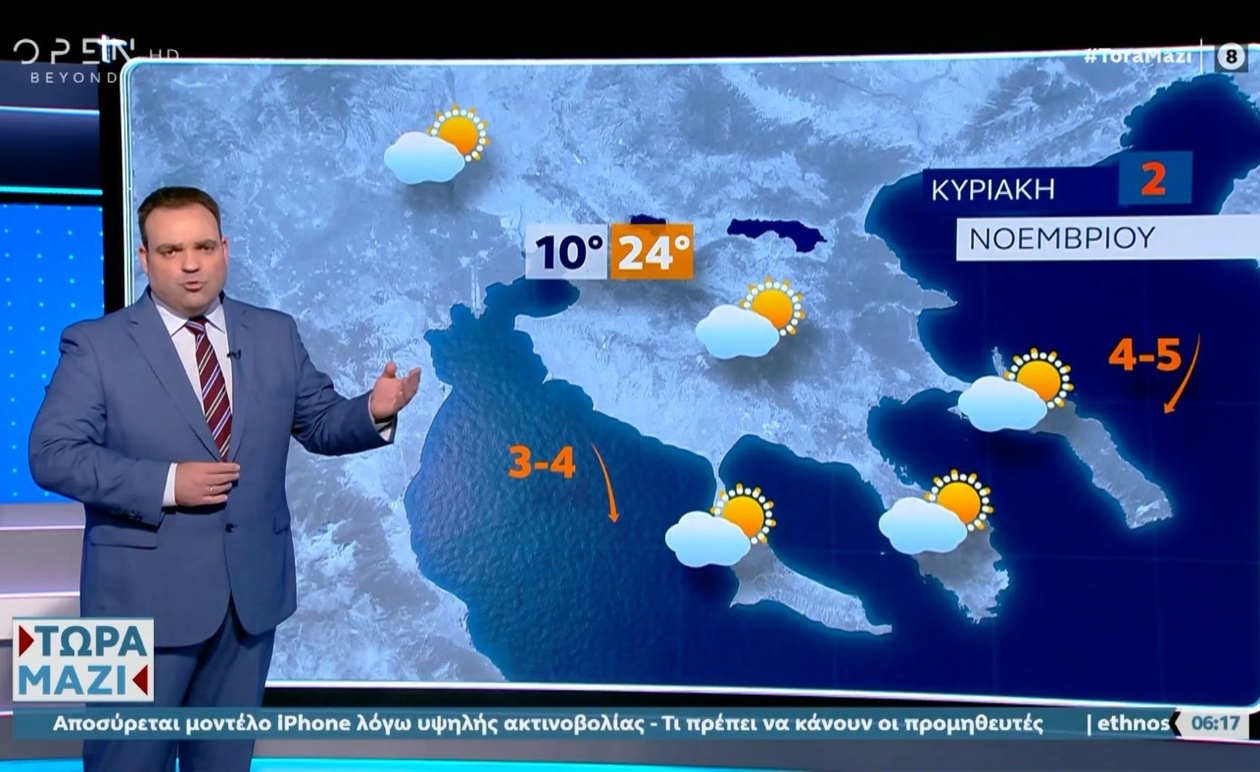 Ο καιρός σήμερα, 2 Νοεμβρίου 2025: σποραδικές βροχές