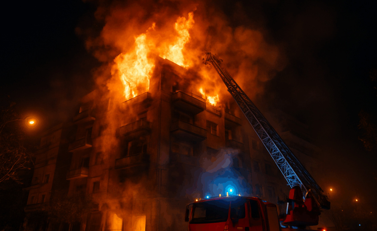 Φωτιά σε πολυκατοικία στην πλατεία Αμερικής
