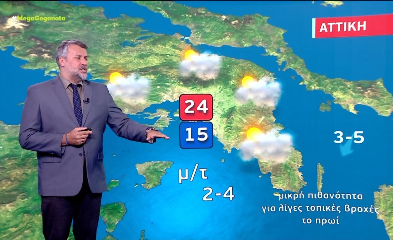 Πρόγνωση καιρού για την Κυριακή 2 Νοεμβρίου