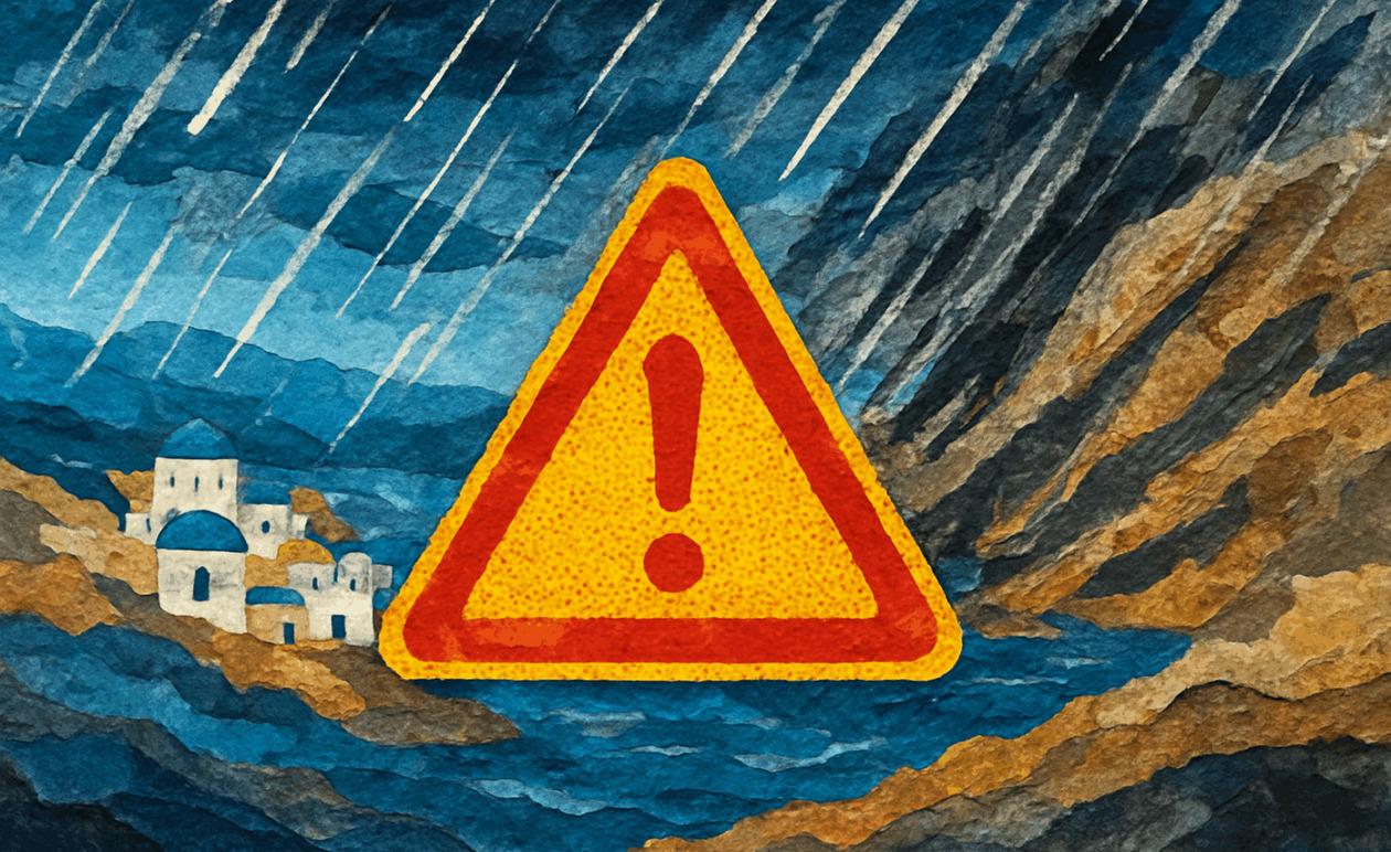 112: Μήνυμα για περιορισμό μετακινήσεων σε Κέρκυρα και Αιτωλοακαρνανία λόγω κακοκαιρίας