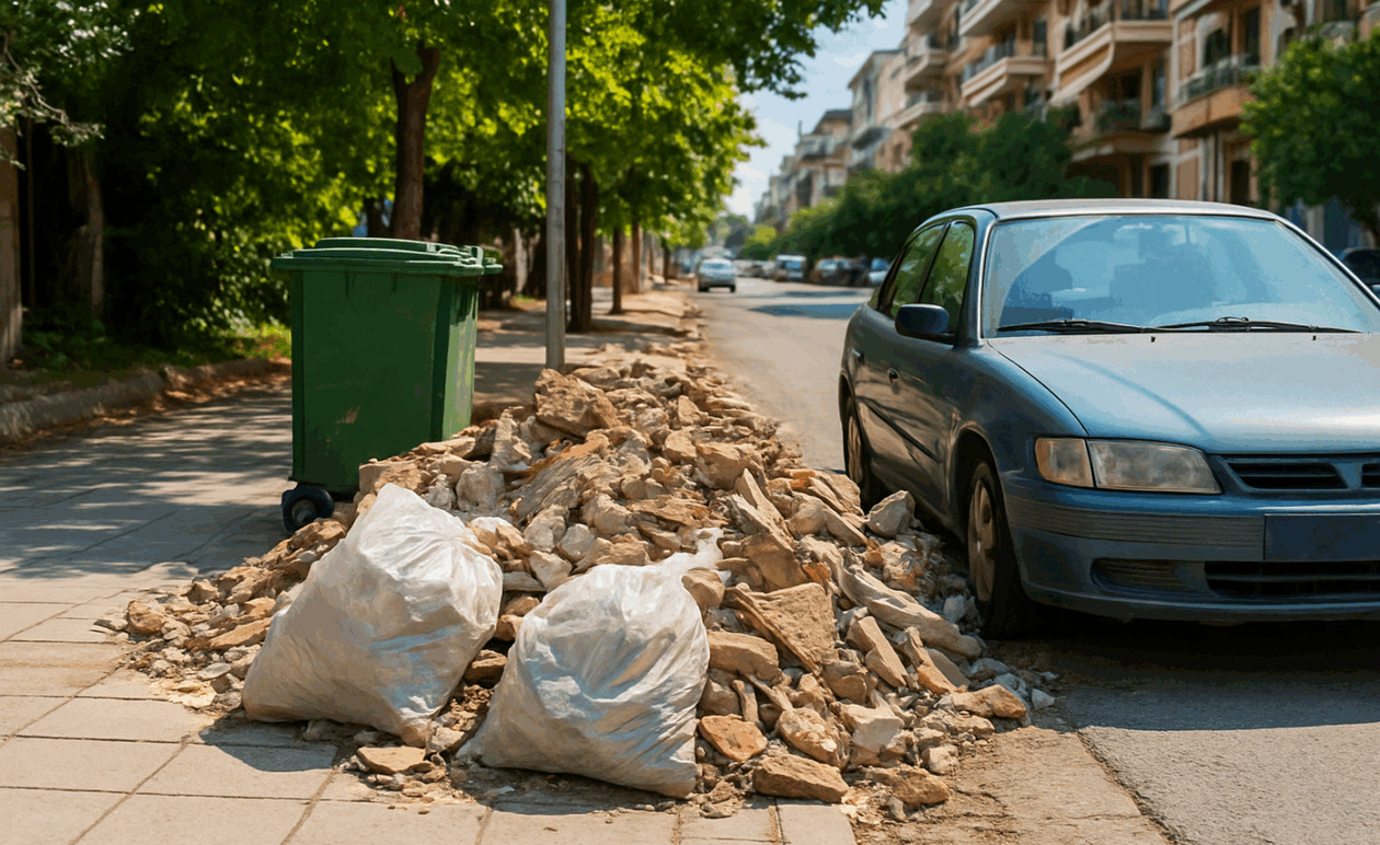 Πρώτη σύλληψη στη Θεσσαλονίκη για εναπόθεση μπάζων