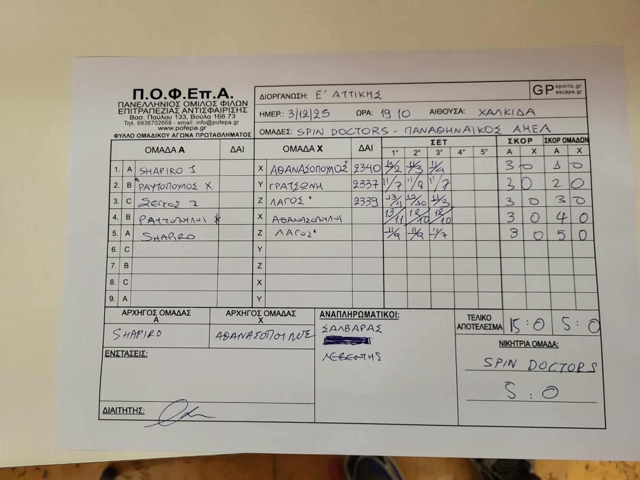 Παναθηναϊκός: Το τμήμα πινγκ πονγκ ΑμεΑ αγωνίστηκε στη Χαλκίδα