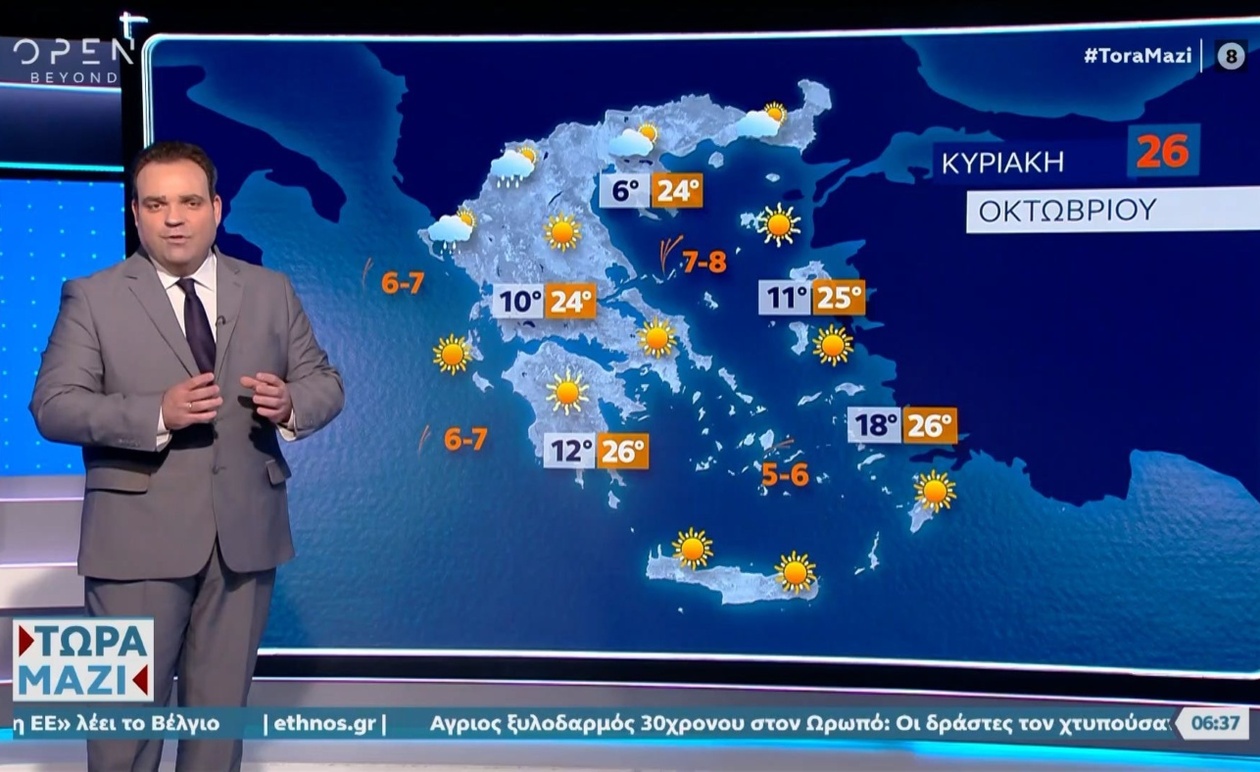Ένα ήπιο προφίλ του καιρού 26 Οκτωβρίου 2025
