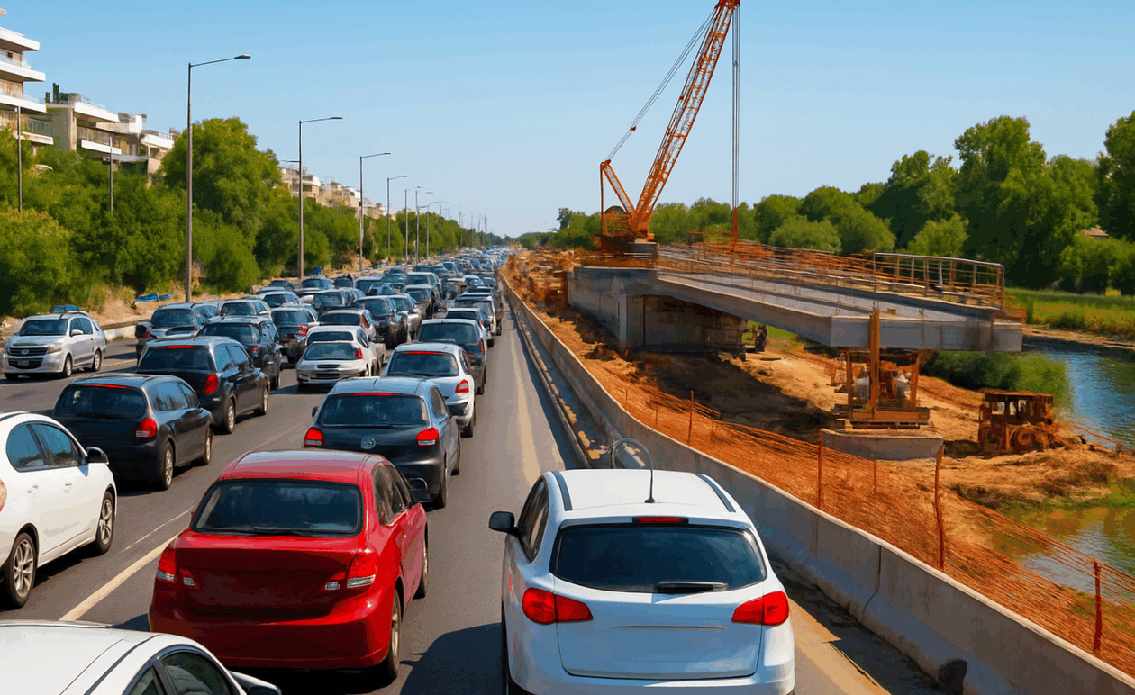 Το έργο στον Ιλισό προκαλεί κυκλοφοριακή συμφόρηση στην Καλλιθέα