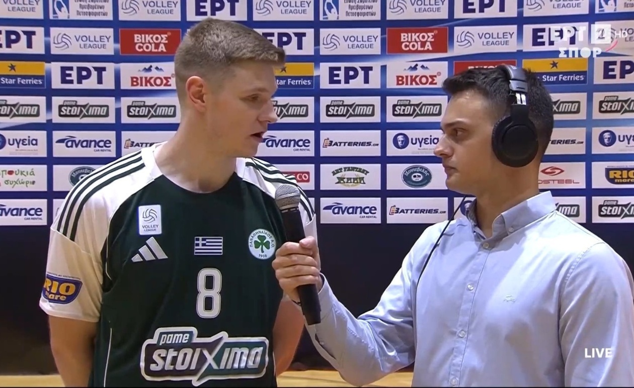 Ο MVP Ράσμους Νίλσεν μετά τη νίκη του Παναθηναϊκού επί Φλοίσβου