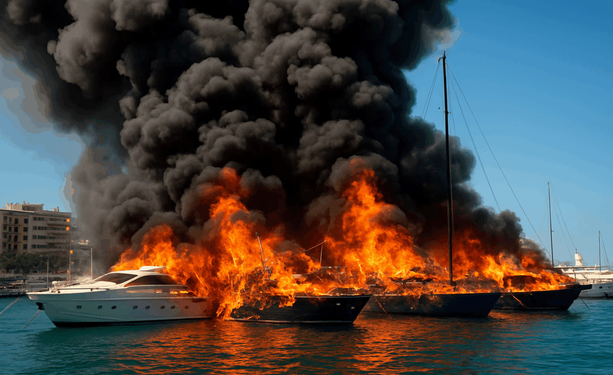 Η φωτιά στη Μαρίνα Ζέας οδήγησε στη βύθιση τεσσάρων σκαφών