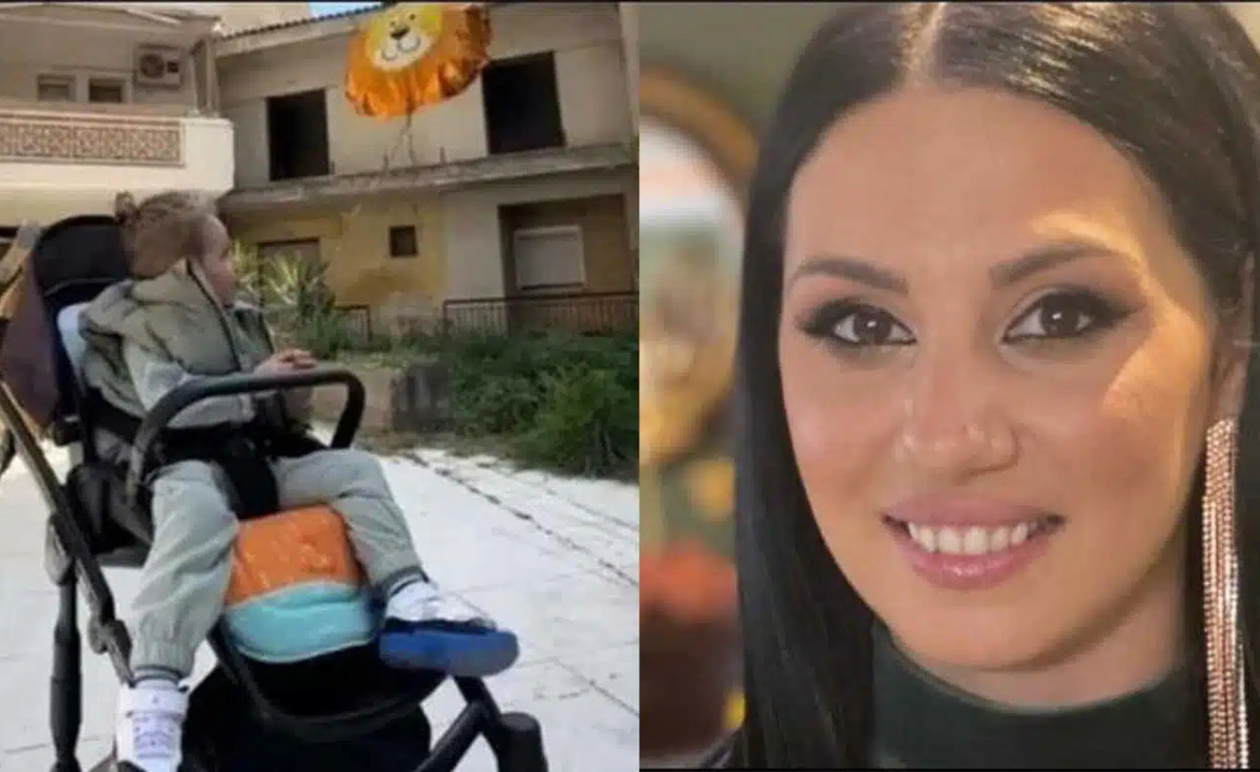 Ο μικρός Χρήστος αφήνει μπαλόνι στον ουρανό για τη μαμά του που χάθηκε στα Τέμπη