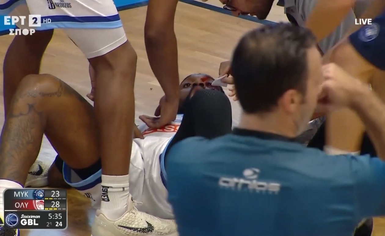 Ο τραυματισμός του Ρέι στον αγώνα Μύκονος Ολυμπιακός