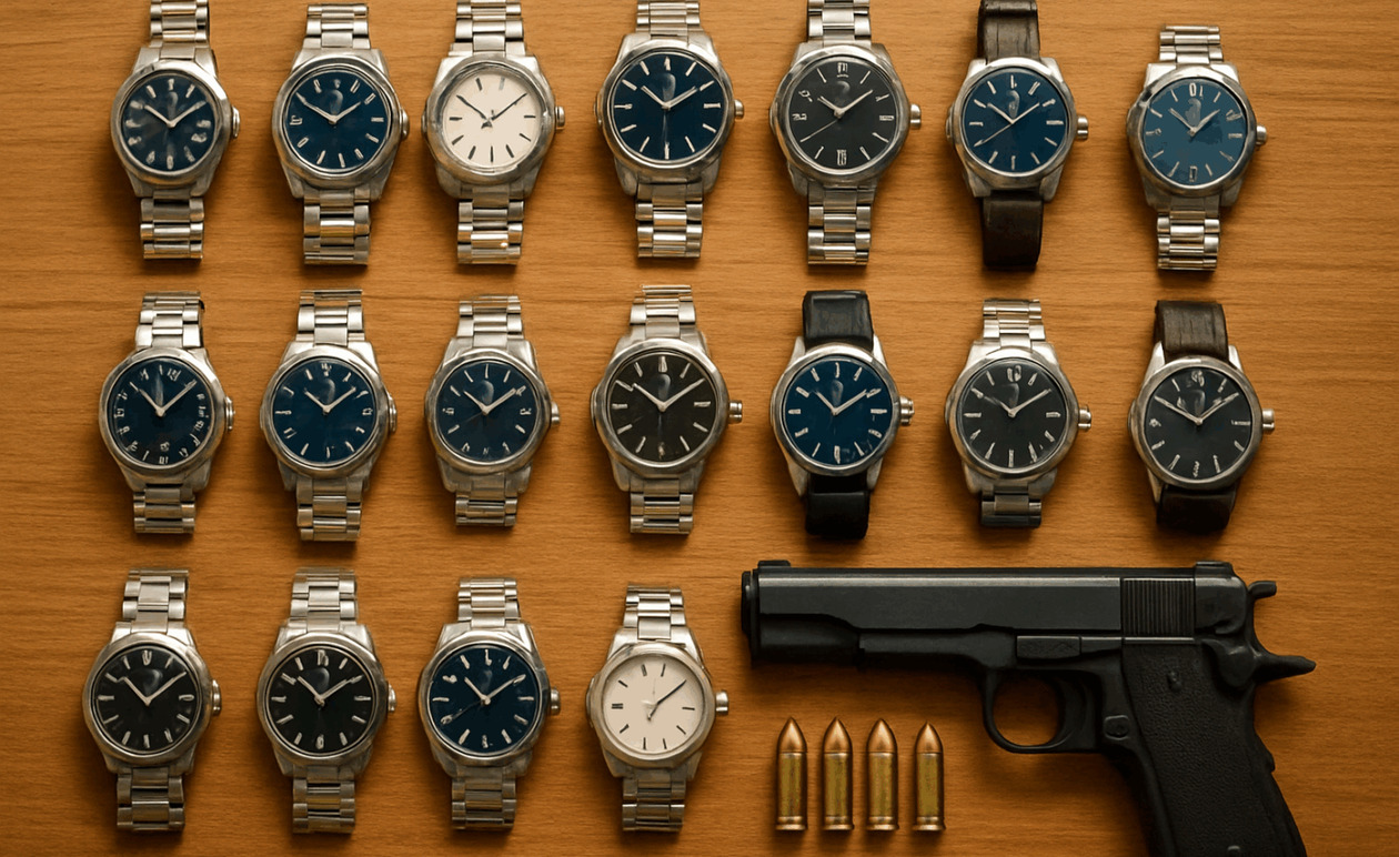 Ένας 54χρονος άνδρας συνελήφθη για την κλοπή 94 ρολογιών και κατηγορείται για παράνομη οπλοκατοχή