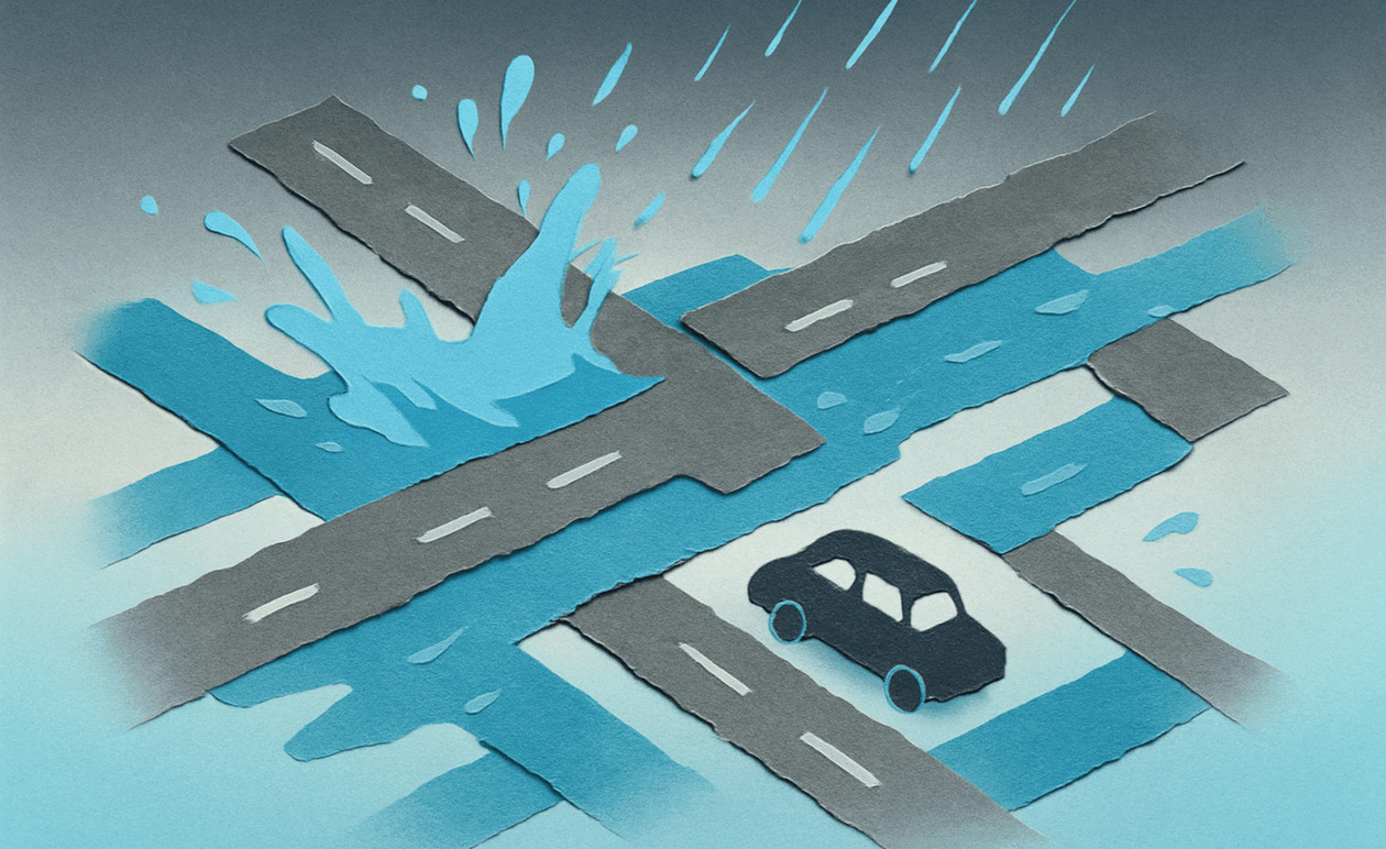 Κακοκαιρία Byron: Νέες διακοπές κυκλοφορίας σε Πειραιώς, Μάνδρα και Σπάτα