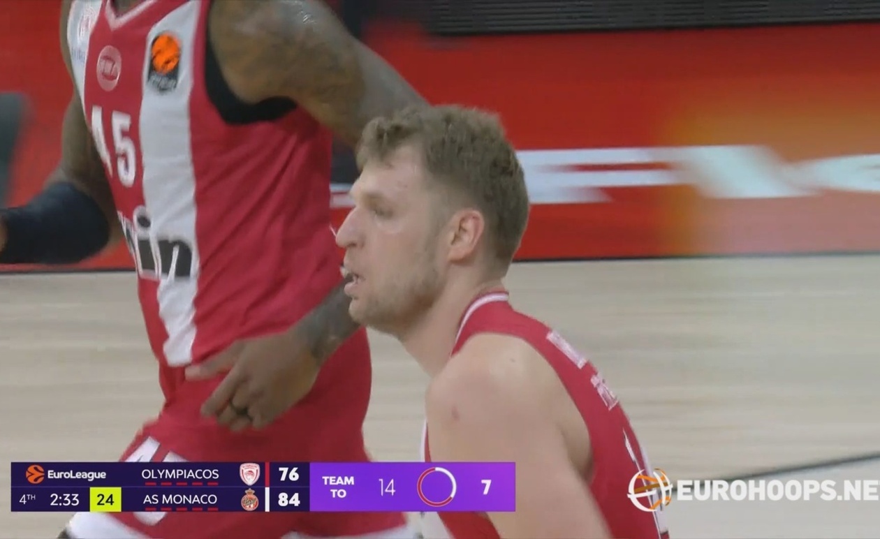 Ο Σάσα Βεζένκοφ στους 17 πόντους στην ήττα του Ολυμπιακού