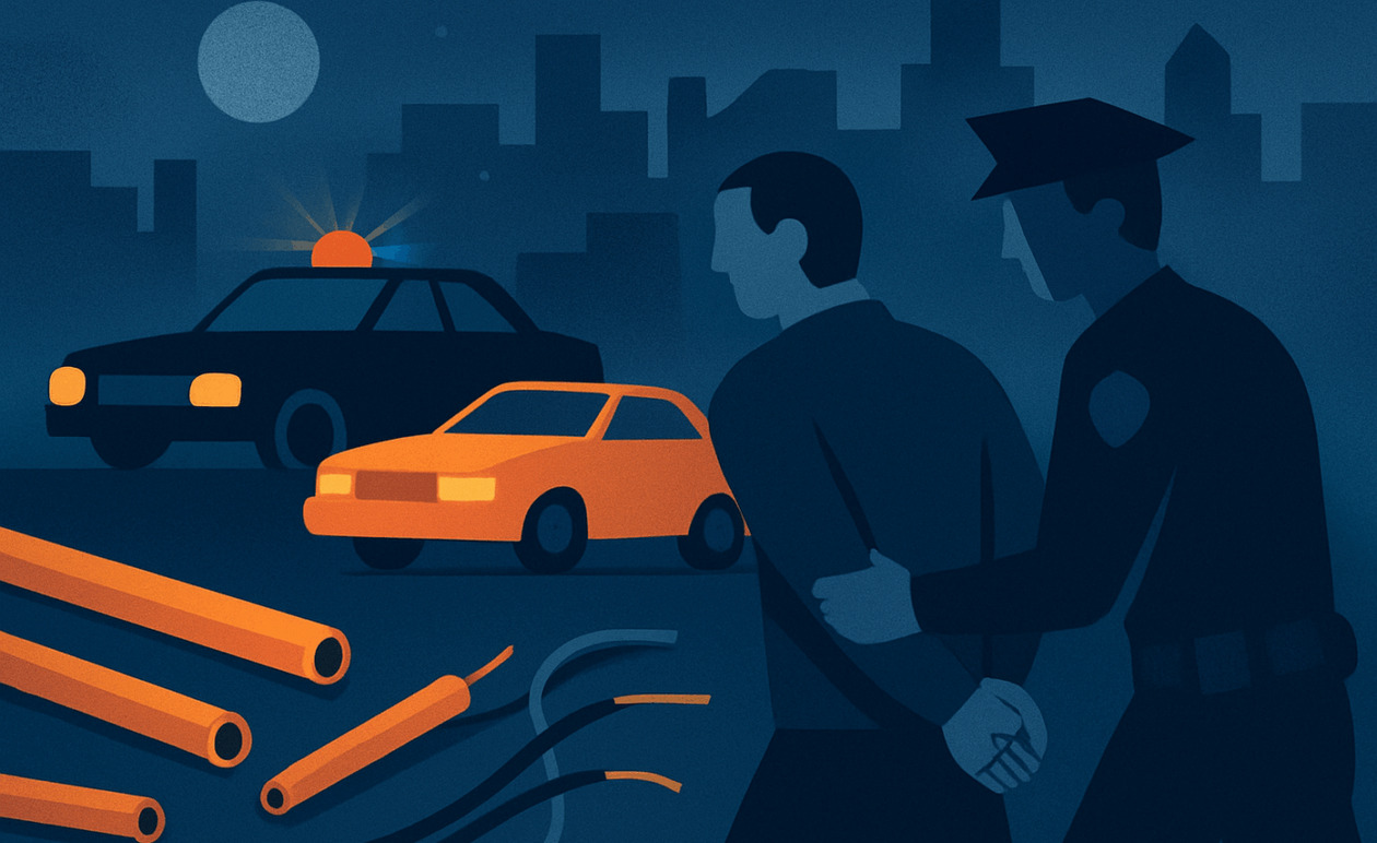 Αστυνομική καταδίωξη στην Ελευσίνα: Τρεις συλλήψεις για κλοπή χαλκοσωλήνων και καλωδίων