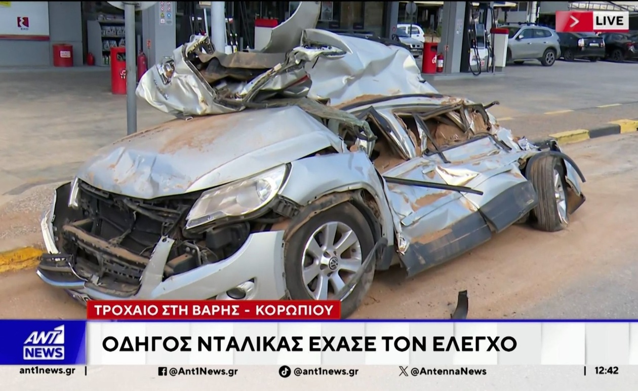 Ένα τροχαίο στη Βάρη χωρίς τραυματισμούς μετά από σύγκρουση νταλίκας με αυτοκίνητο