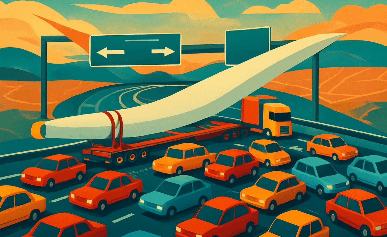 Προσωρινές κυκλοφοριακές ρυθμίσεις σε εθνικές οδούς λόγω μεταφοράς ανεμογεννήτριας