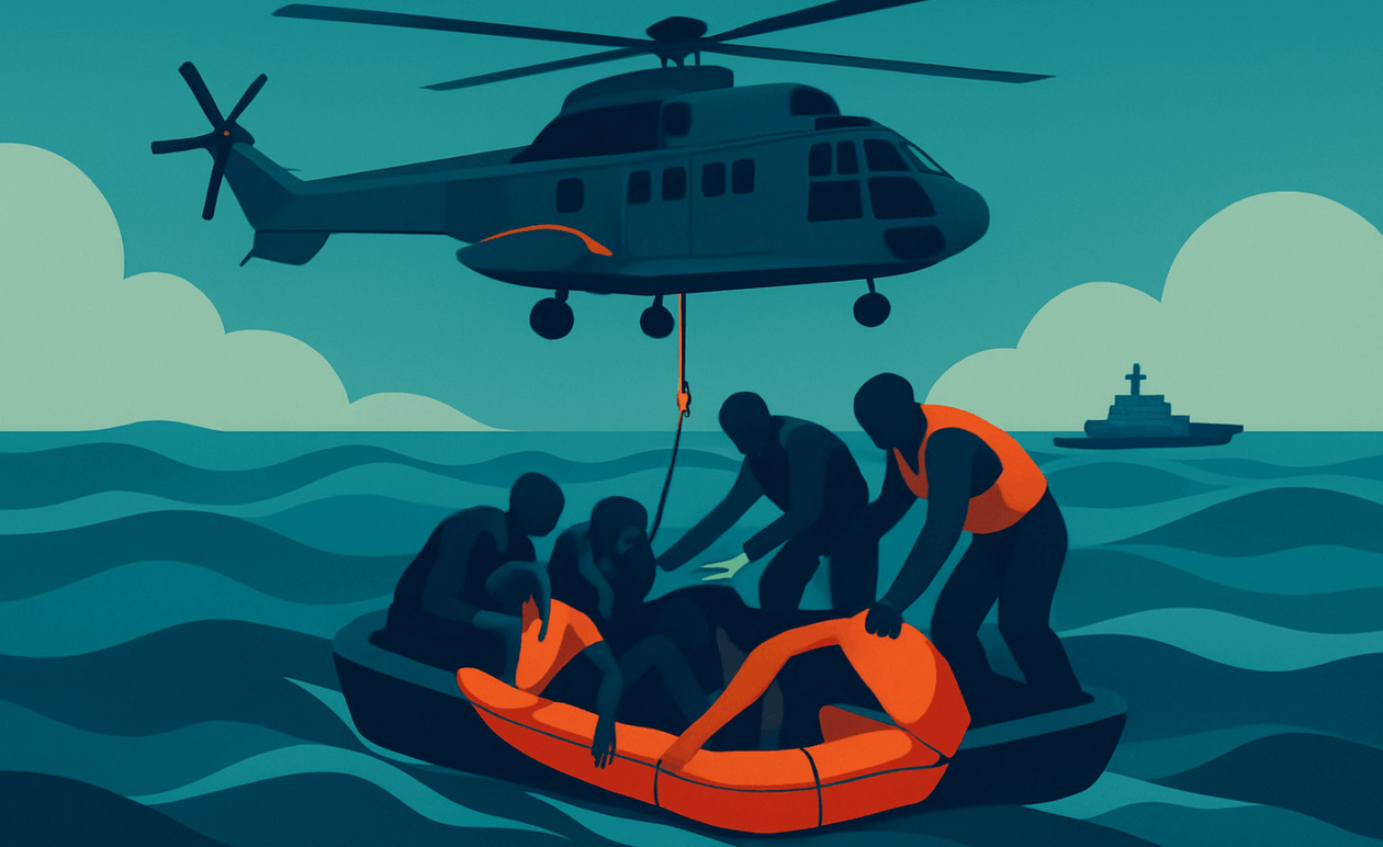 Διάσωση 35 μεταναστών νότια της Ιεράπετρας: Τέσσερις στο Βενιζέλειο με Super Puma