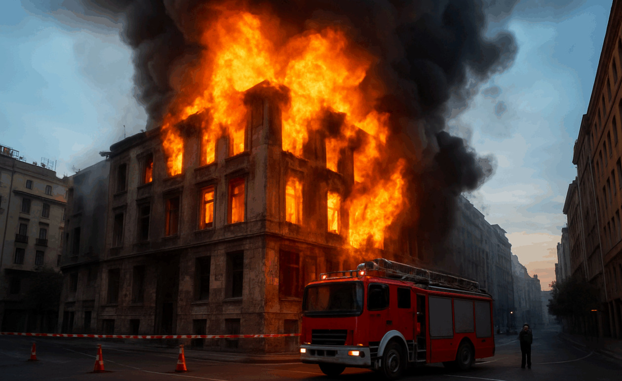 Πυρκαγιά ξέσπασε σε εγκαταλελειμμένο κτίριο στην οδό Σοφοκλέους