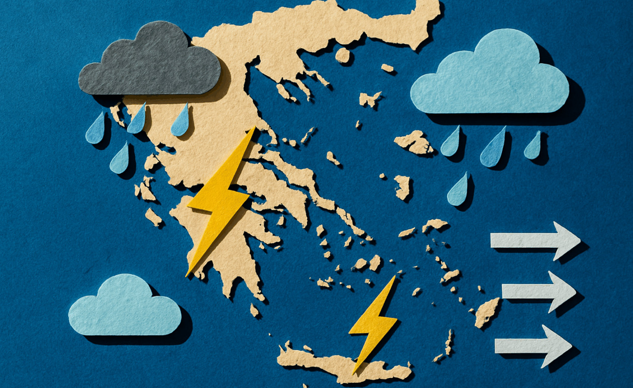 Νέο κύμα κακοκαιρίας πλήττει τη χώρα με ισχυρές βροχές και καταιγίδες