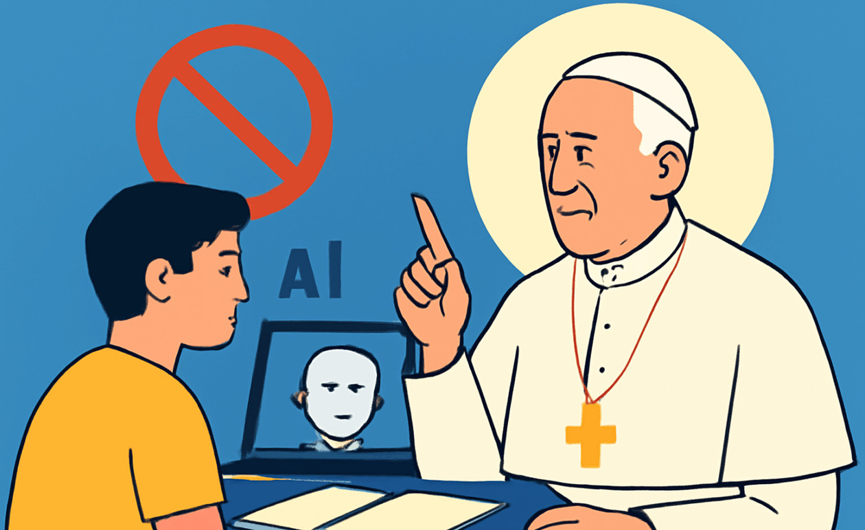 Ο Πάπας Λέων: Μην αφήνετε την AI να κάνει τις εργασίες σας