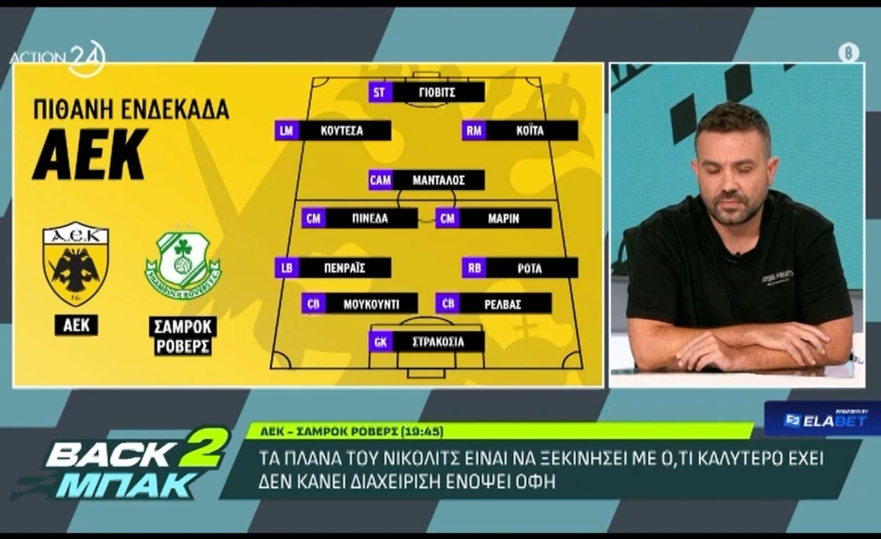 Η πιθανή ενδεκάδα της ΑΕΚ απέναντι στη Σάμροκ Ρόβερς