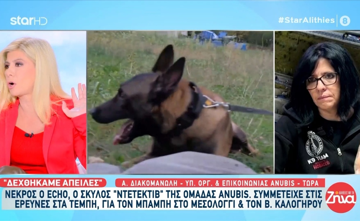 Η Ζήνα Κουτσελίνη για το περιστατικό δηλητηρίασης του σκύλου ντετέκτιβ