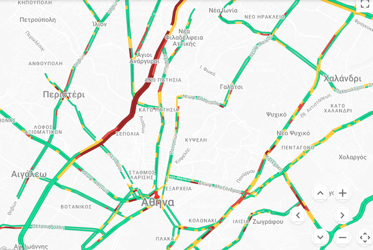 Κυκλοφοριακή συμφόρηση στον Κηφισό μετά από τροχαίο στο ύψος της Λένορμαν