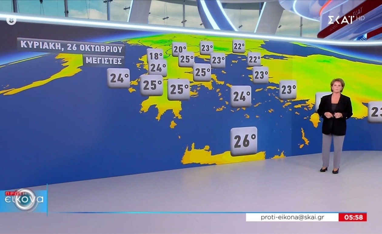 Καιρός 24/10/2025: Η Επιστημονική Πρόβλεψη από τη Χριστίνα Σούζη στην «Πρώτη Εικόνα»