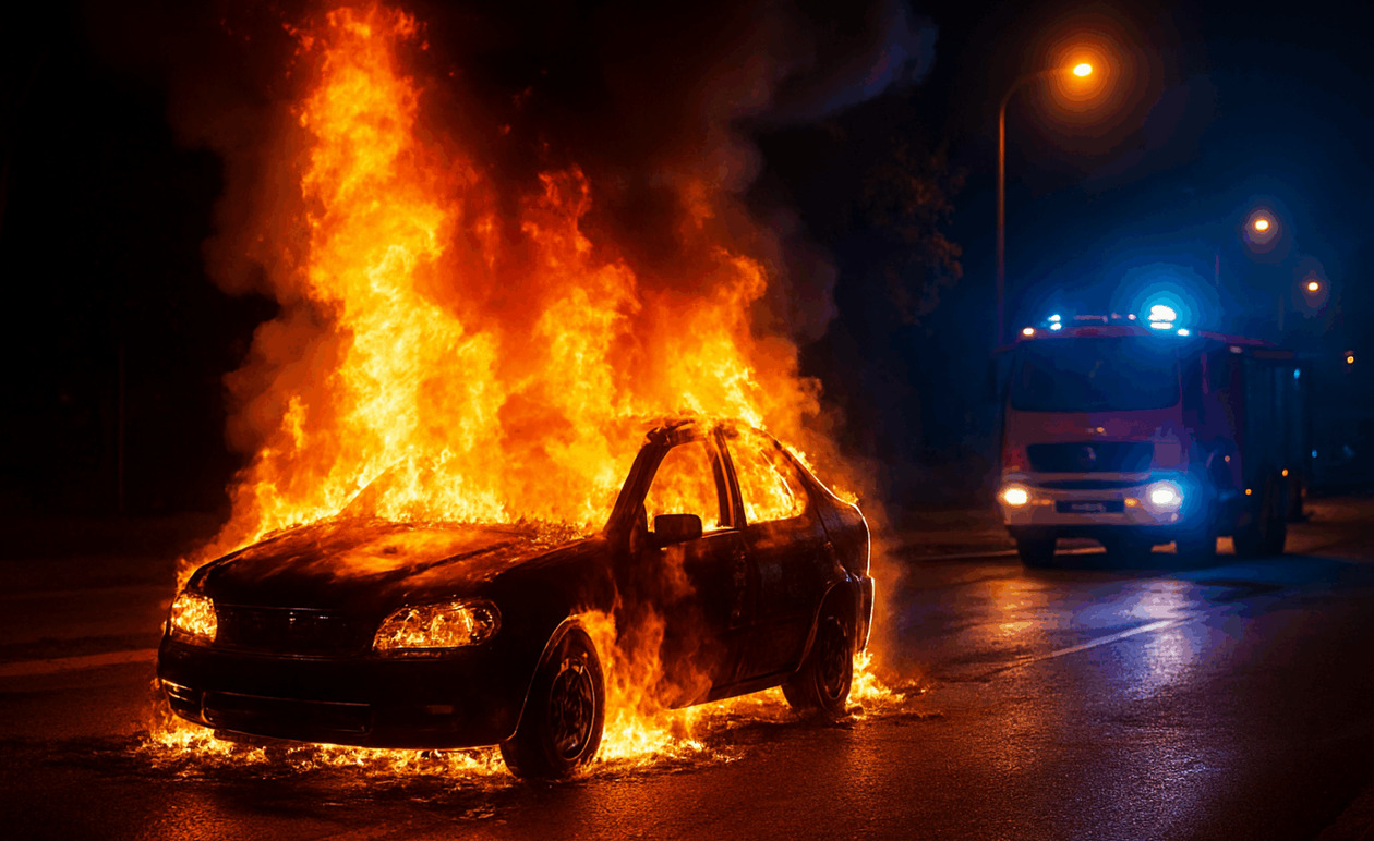 Φωτιά σε αυτοκίνητο στον Τρίλοφο Θεσσαλονίκης