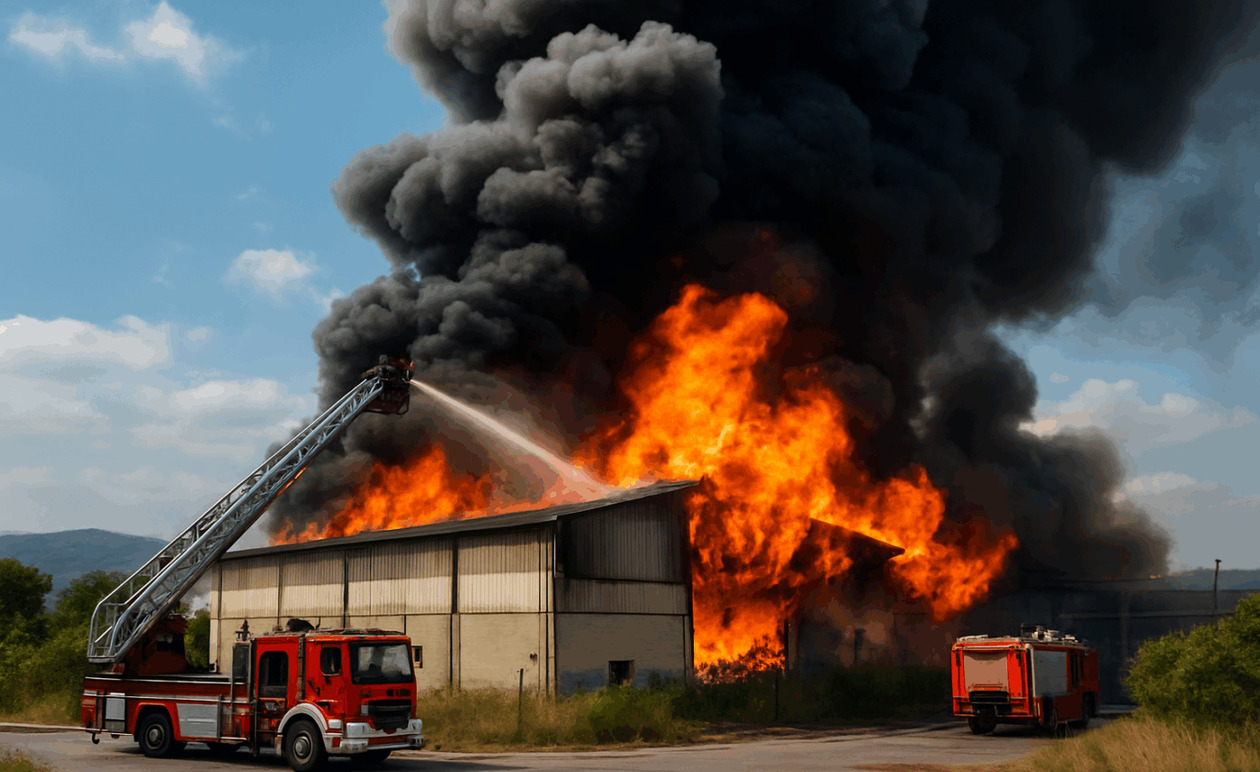 Πυρκαγιά ξέσπασε σε βιομηχανική περιοχή στα περίχωρα της Πάτρας